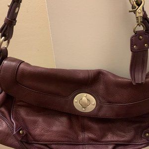 Hayden Harnett Purple Leather Shoulder Envelope Style Handbag VGUC